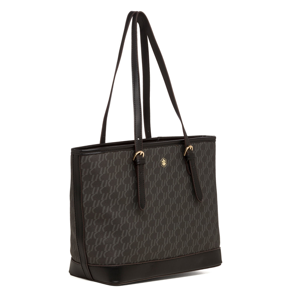 Borsa a spalla nera da donna con stampa monogramma Lumberjack Jamie