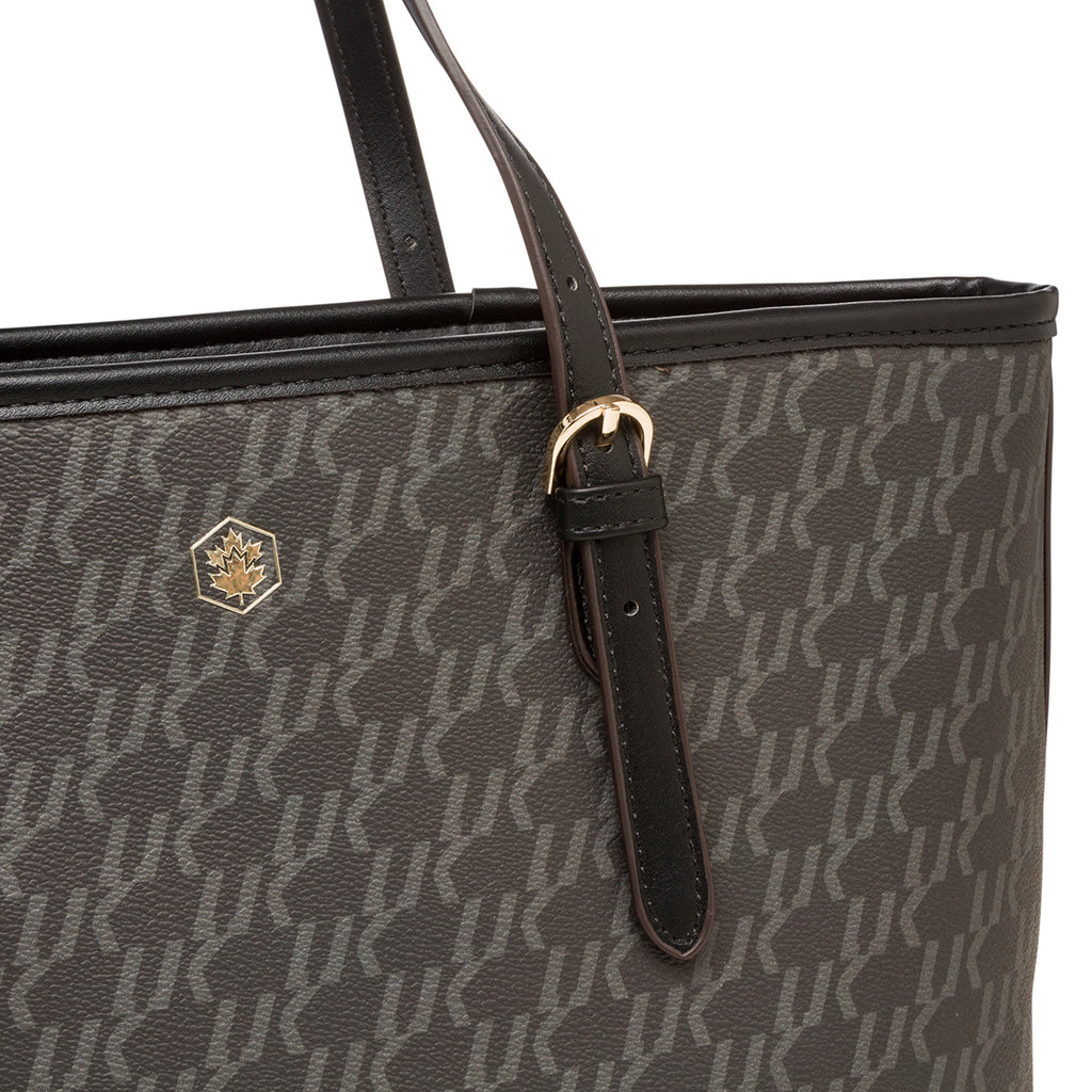 Borsa a spalla nera da donna con stampa monogramma Lumberjack Jamie