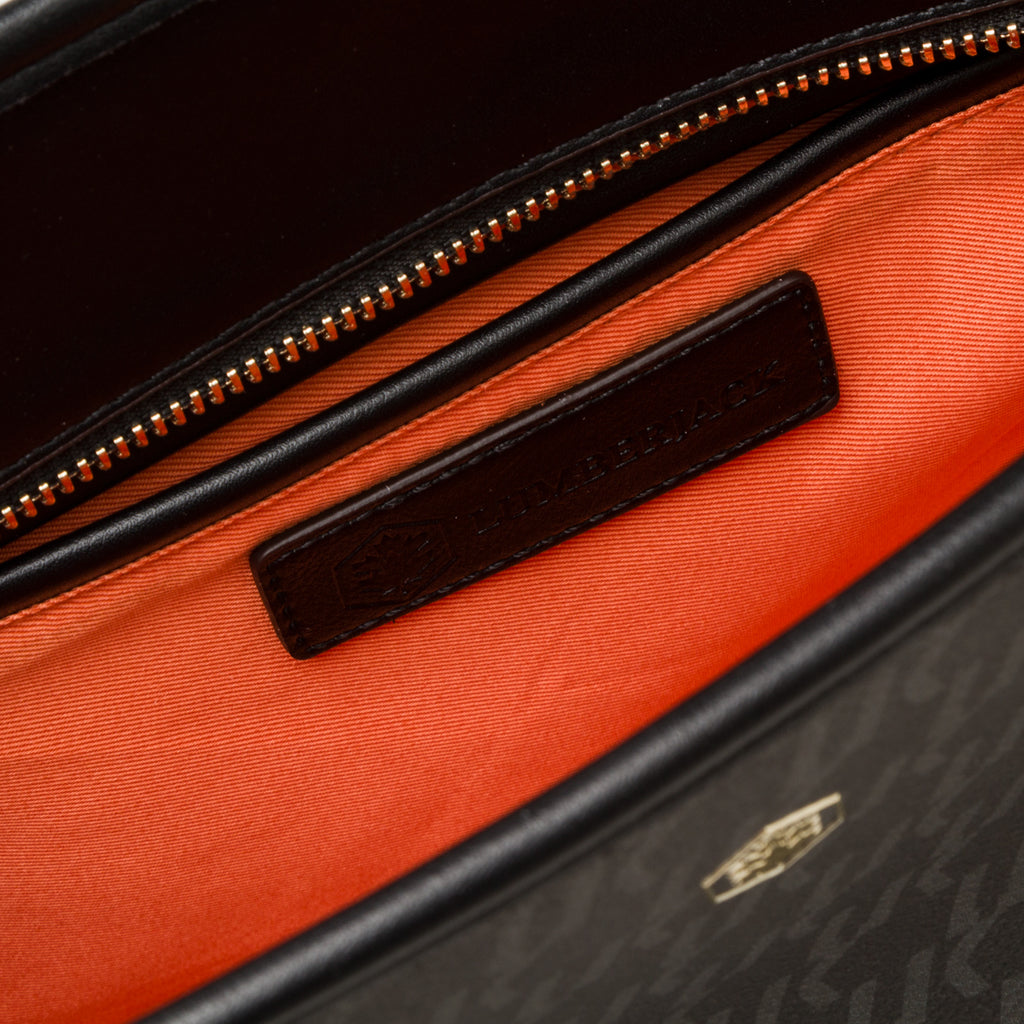 Borsa a spalla nera da donna con stampa monogramma Lumberjack Jamie