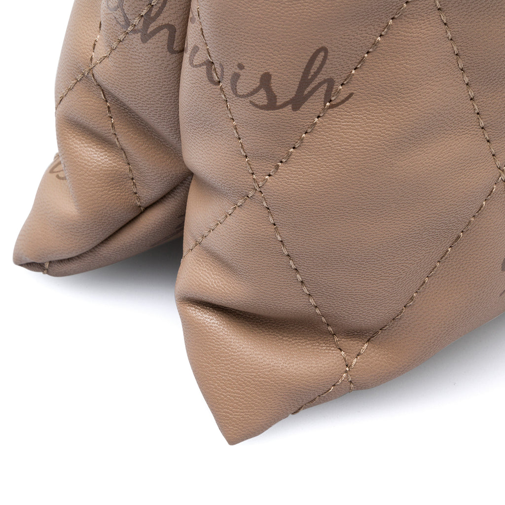 Borsa a spalla taupe trapuntata da donna con catenina Swish Jeans