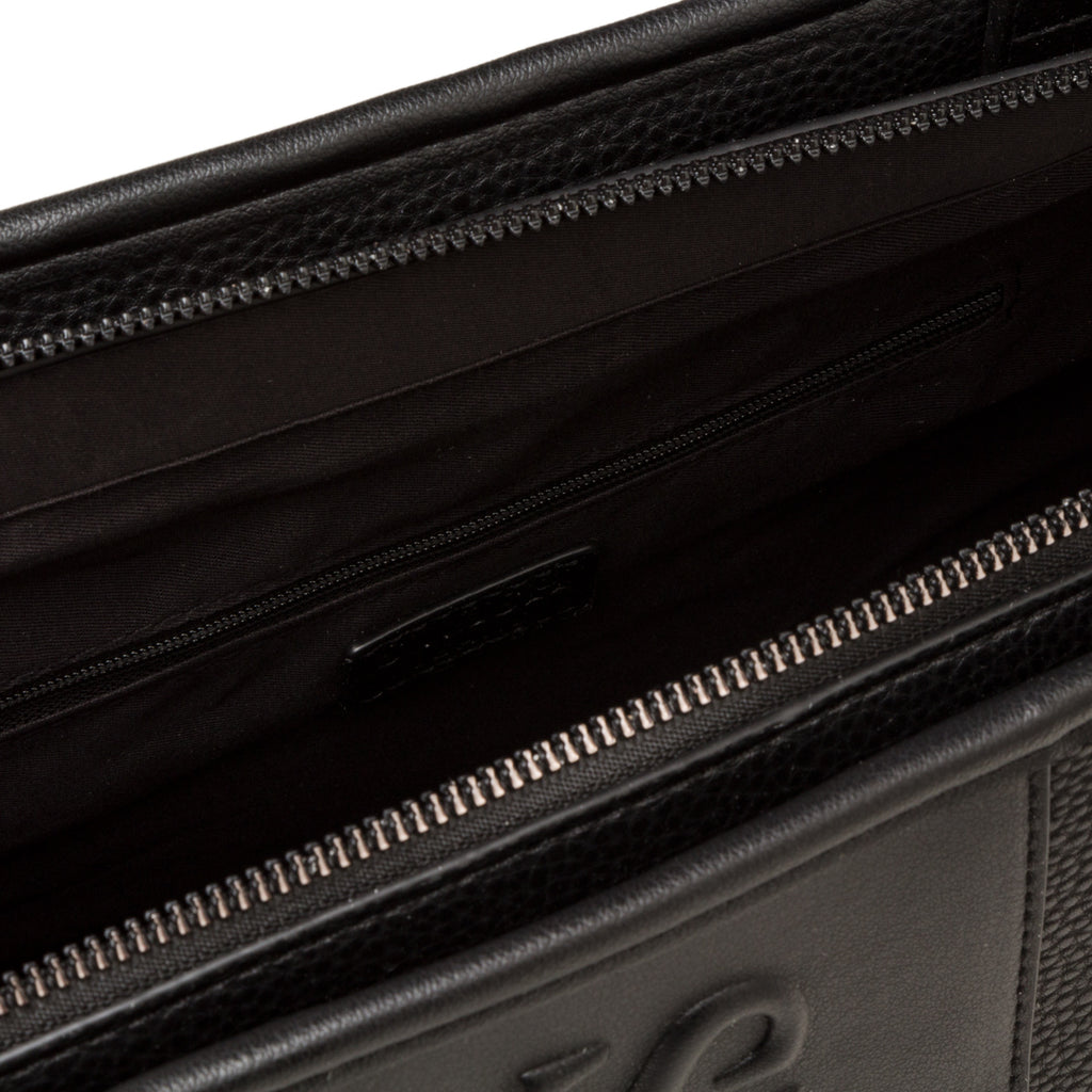 Borsa a spalla nera da donna con logo verticale Swish Jeans