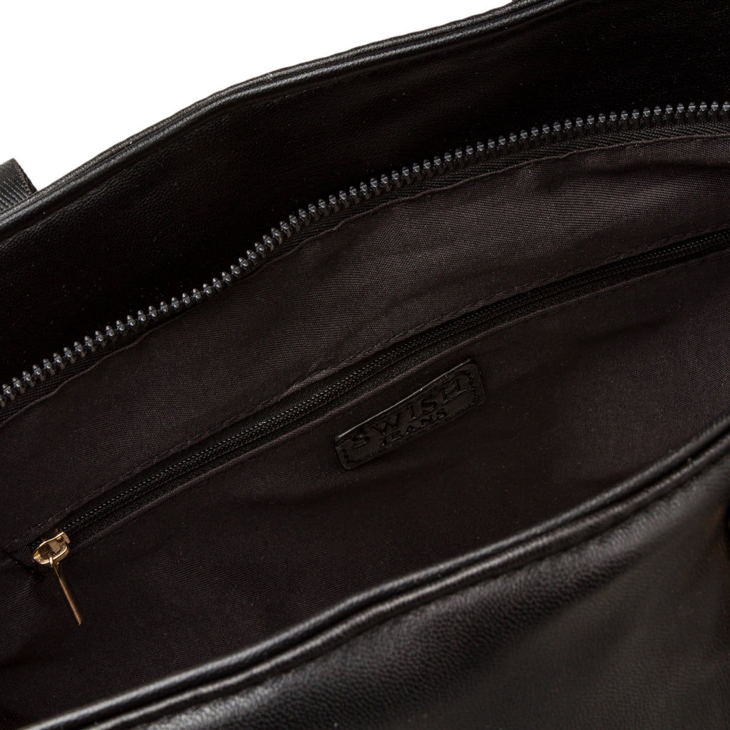 Borsa a spalla nera da donna con tasche laterali Swish Jeans