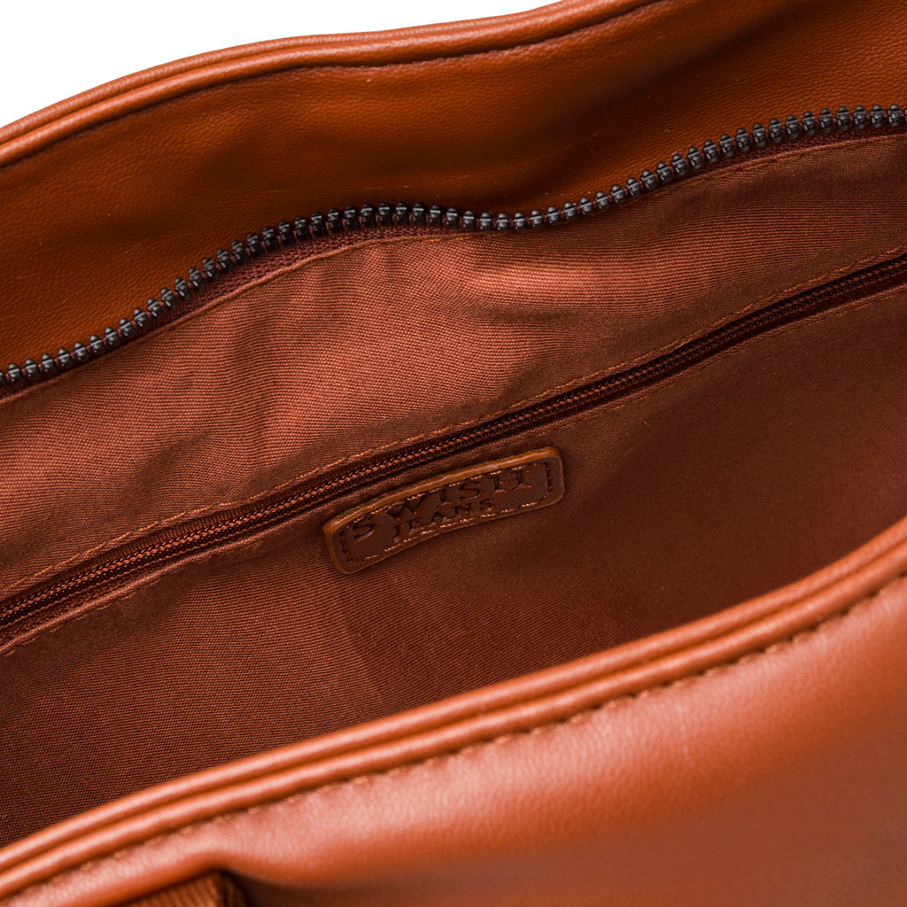 Borsa a spalla marrone da donna con tasche laterali Swish Jeans