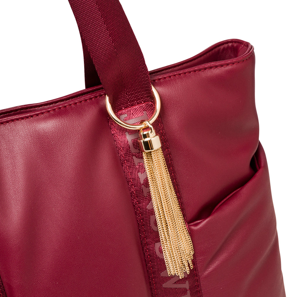 Borsa a spalla bordeaux da donna con tasche laterali Swish Jeans