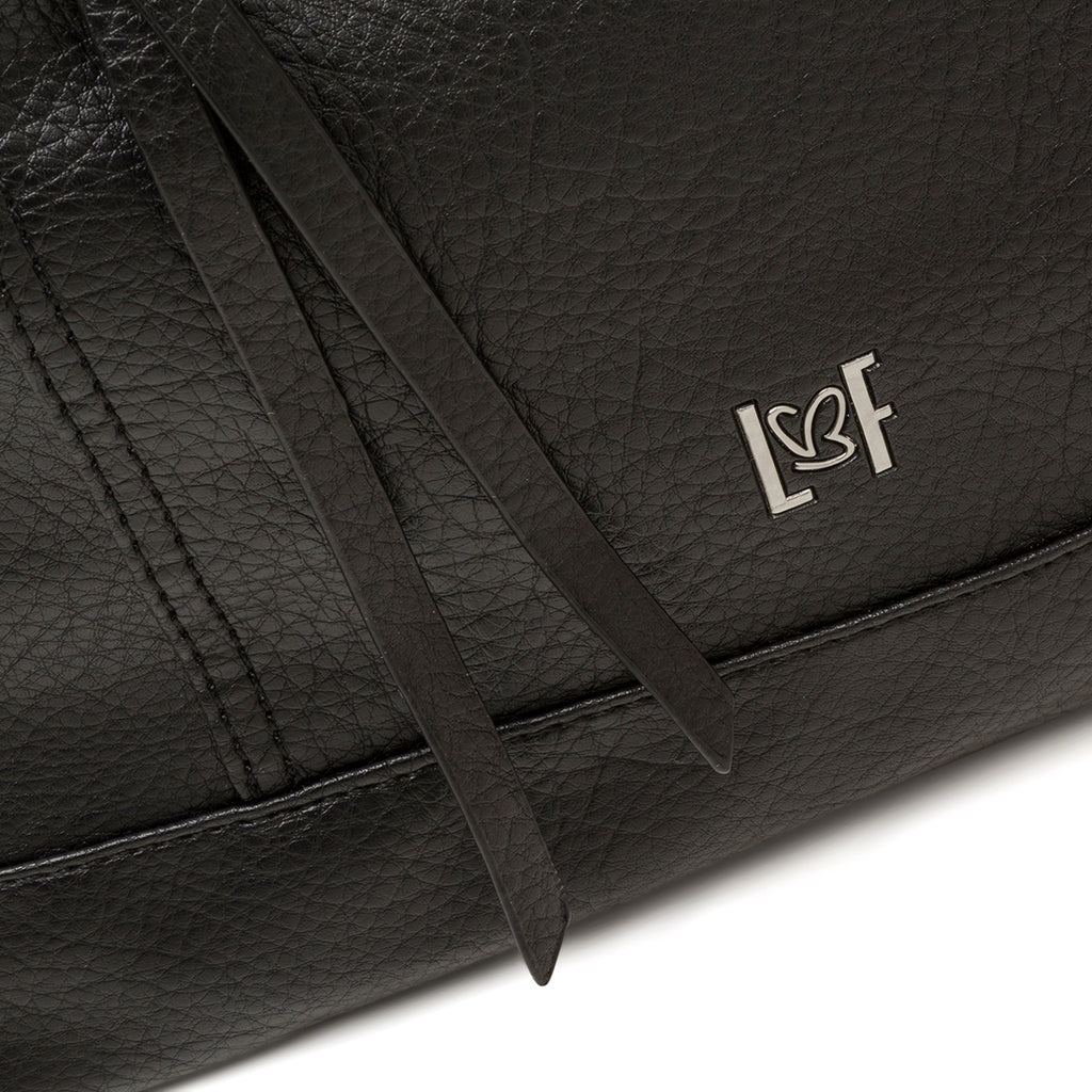 Borsa a spalla nera da donna con chiusura a zip Lora Ferres