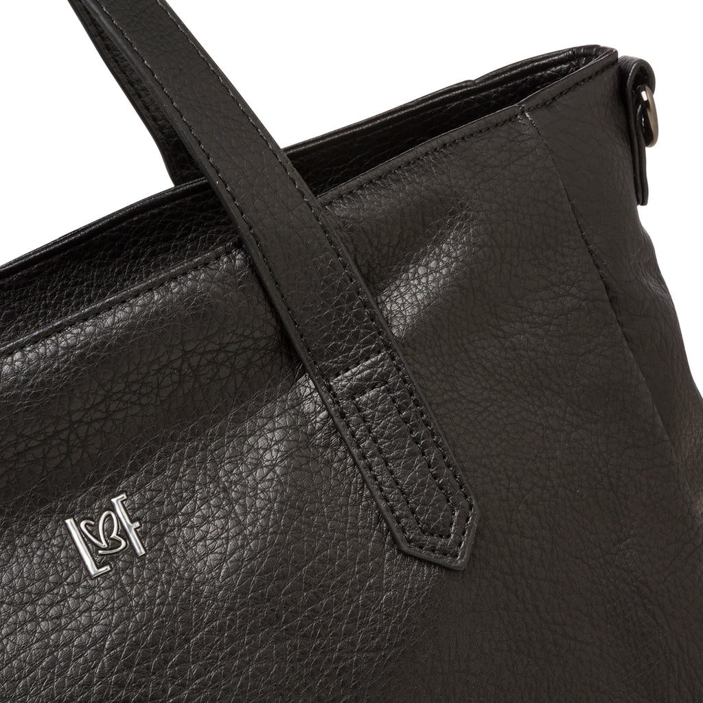 Borsa a spalla nera da donna con chiusura a zip Lora Ferres