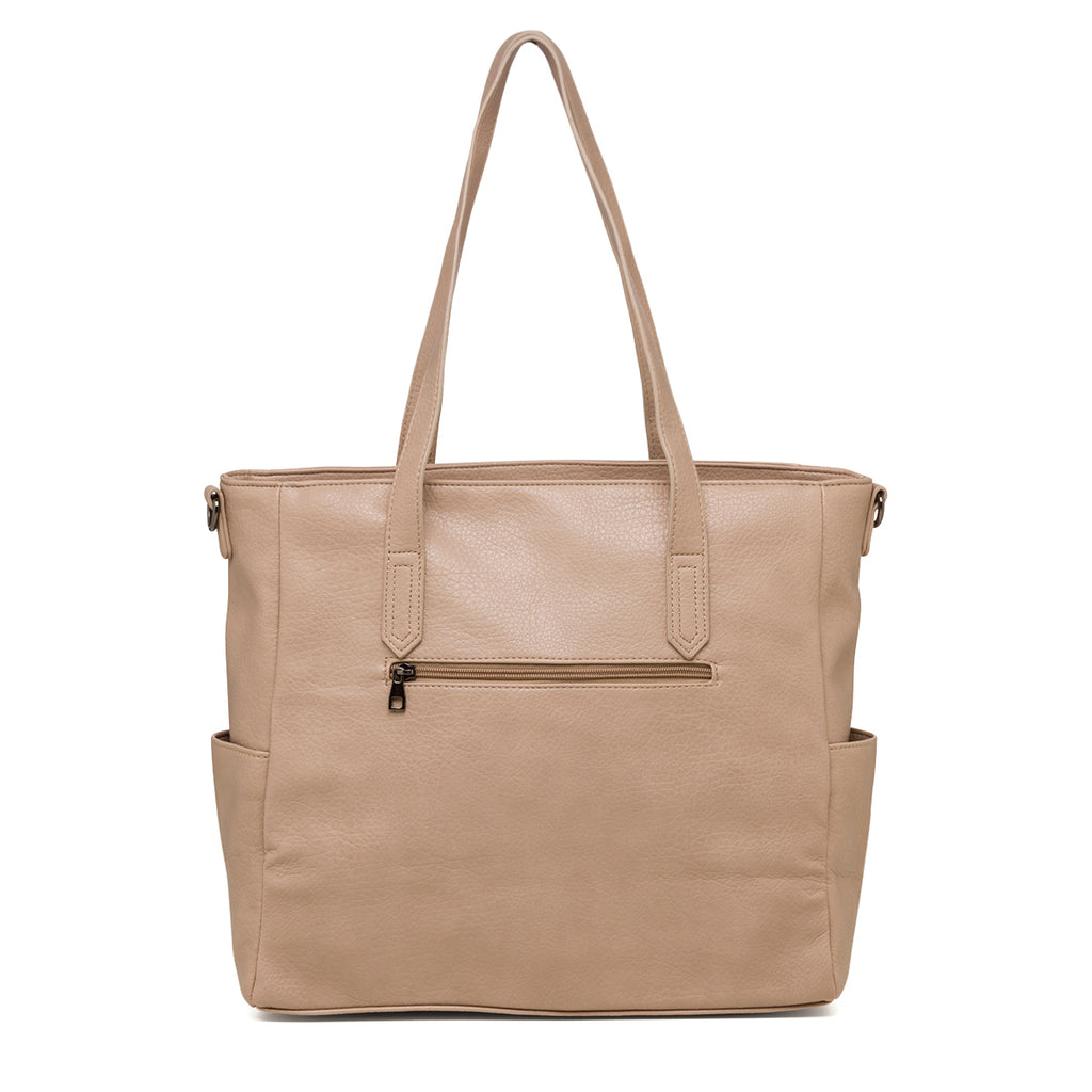 Borsa a spalla taupe da donna con chiusura a zip Lora Ferres