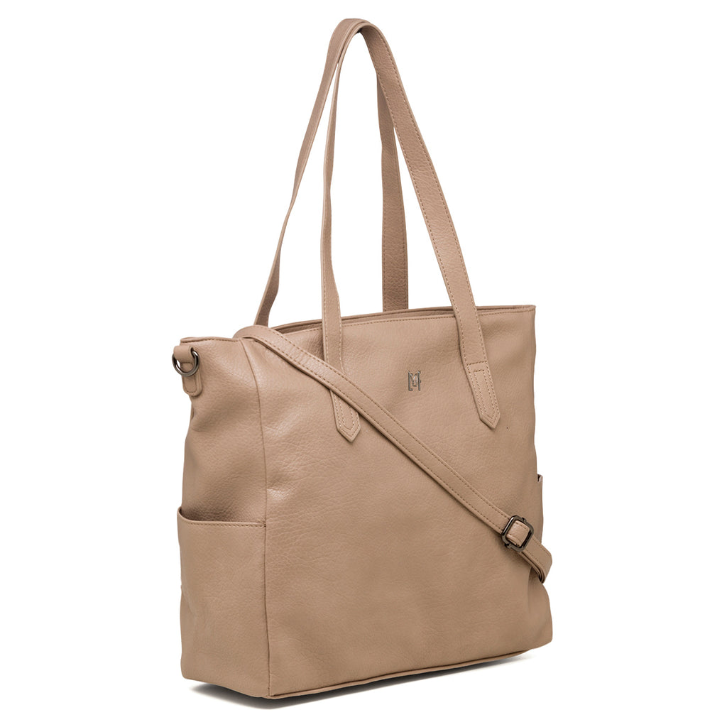 Borsa a spalla taupe da donna con chiusura a zip Lora Ferres