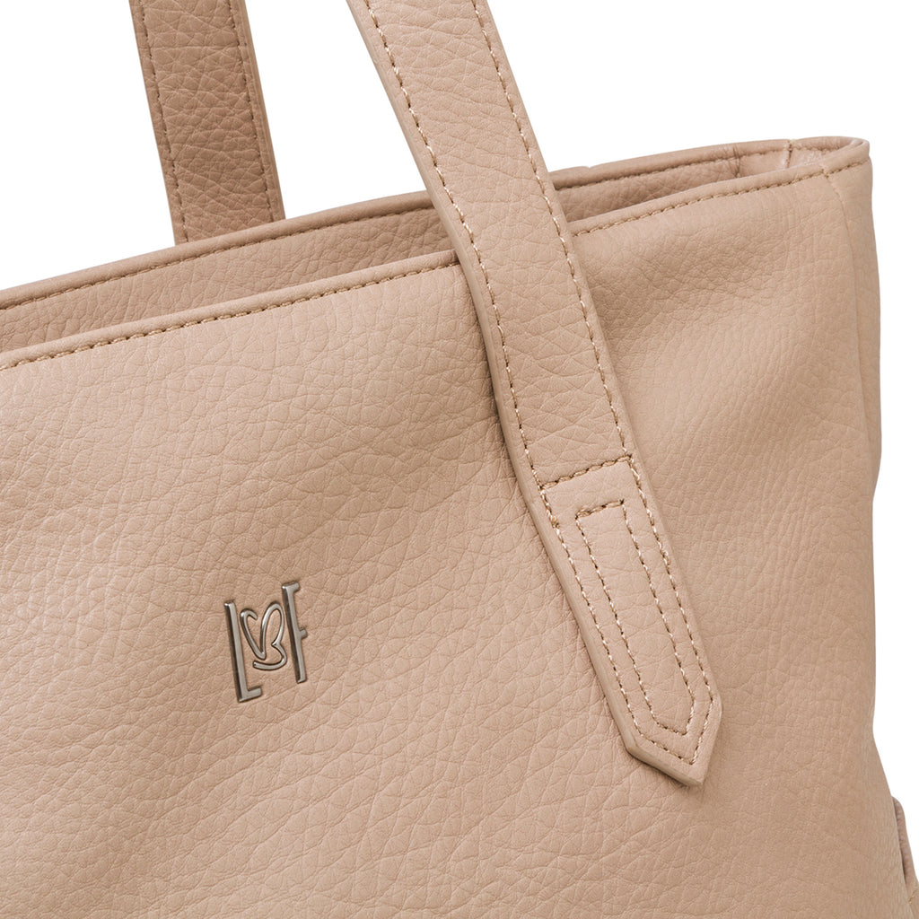Borsa a spalla taupe da donna con chiusura a zip Lora Ferres