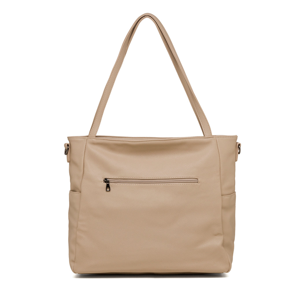 Borsa a tracolla taupe da donna con tasche esterne Lora Ferres