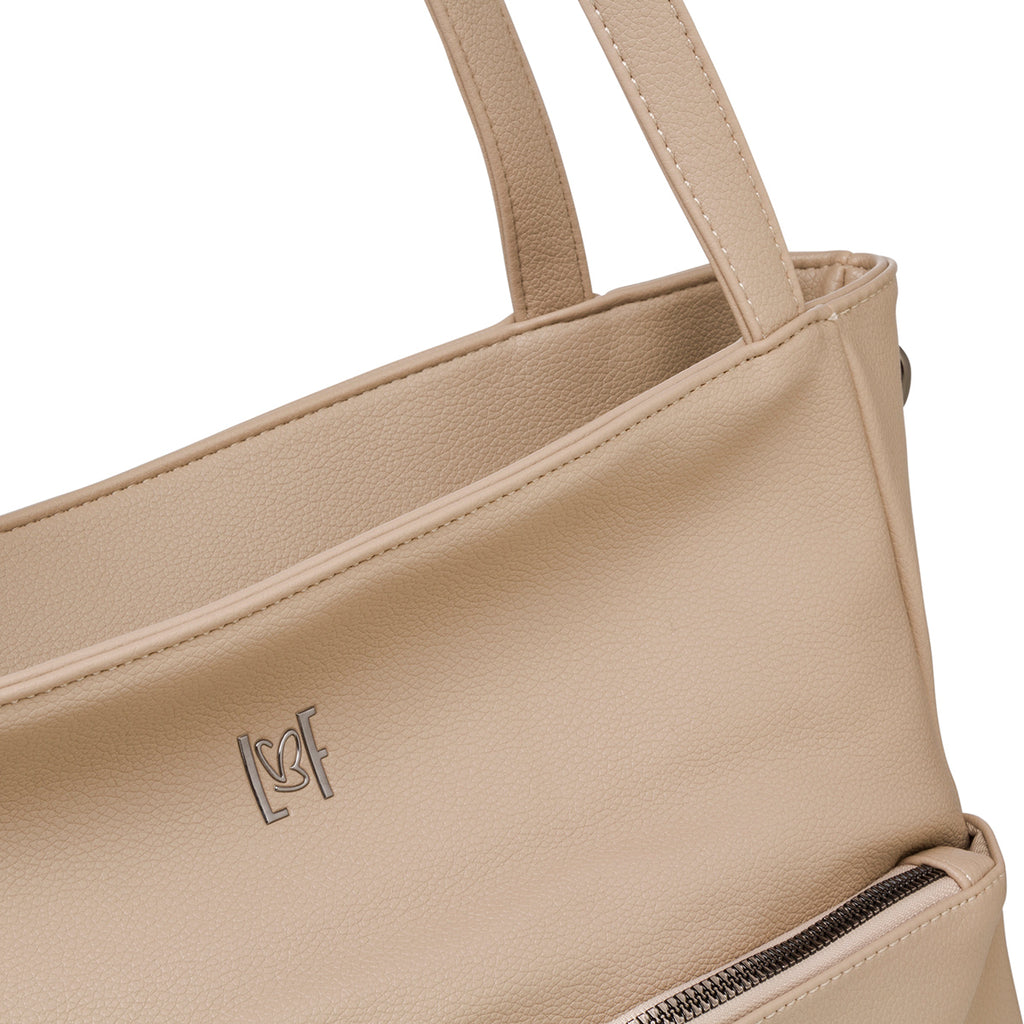 Borsa a tracolla taupe da donna con tasche esterne Lora Ferres