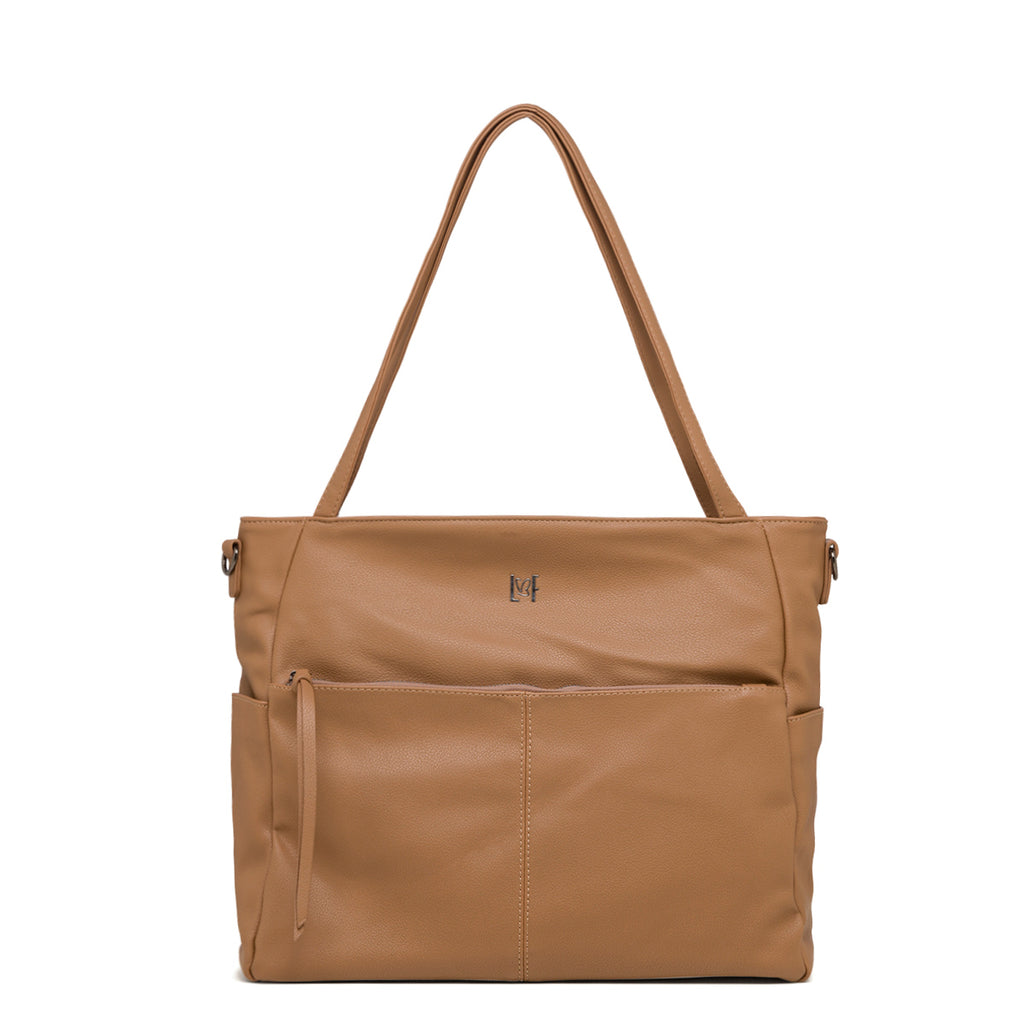 Borsa a tracolla marrone da donna con tasche esterne Lora Ferres