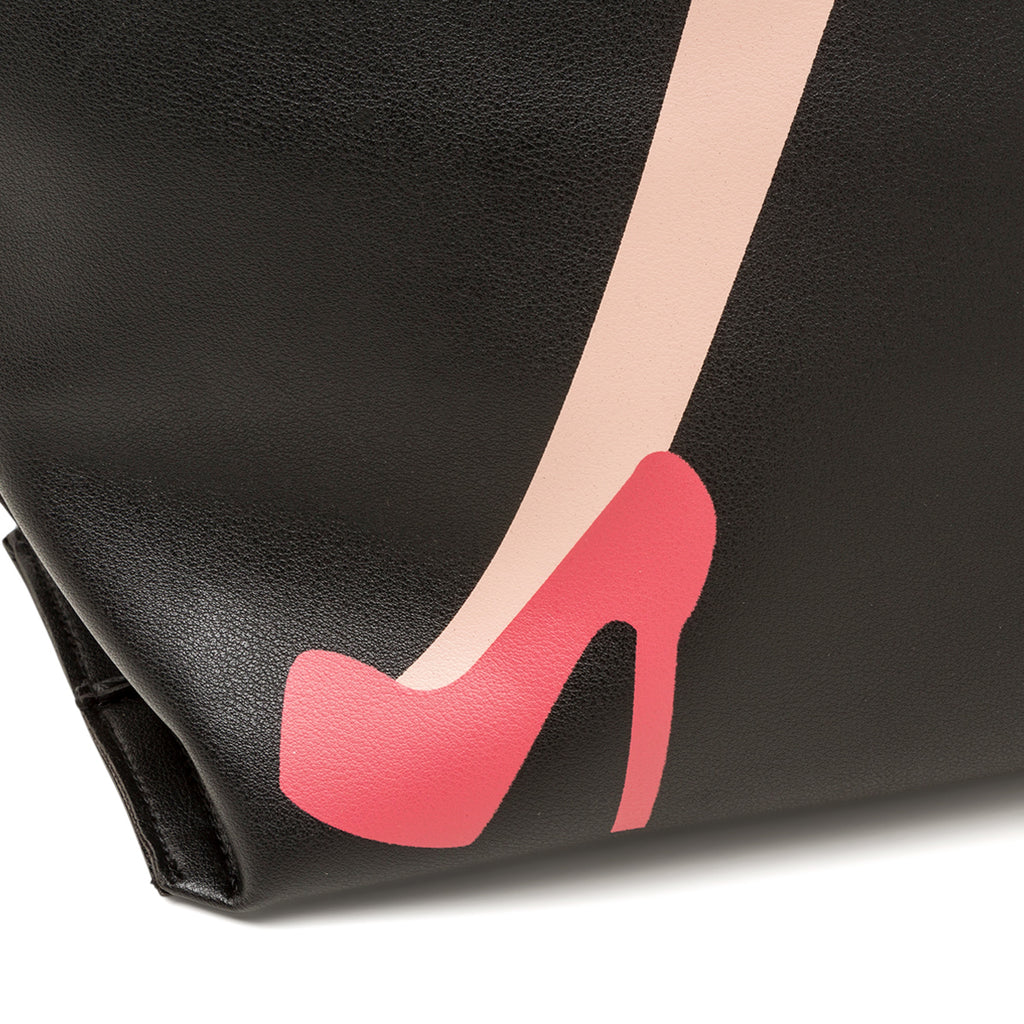 Borsa a spalla nera da donna con stampa Swish Jeans