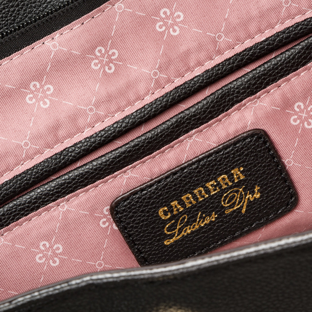 Borsa a spalla nera da donna con zip frontale Carrera First