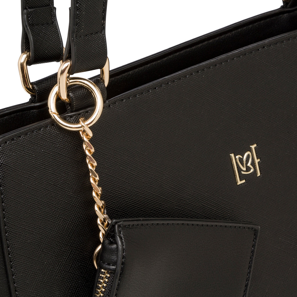 Borsa a spalla da donna nera con portamonete Lora Ferres