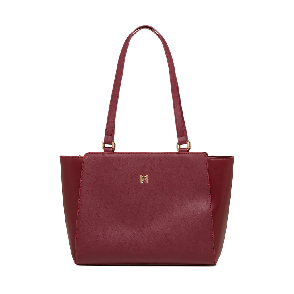 Borsa a spalla da donna bordeaux con portamonete Lora Ferres