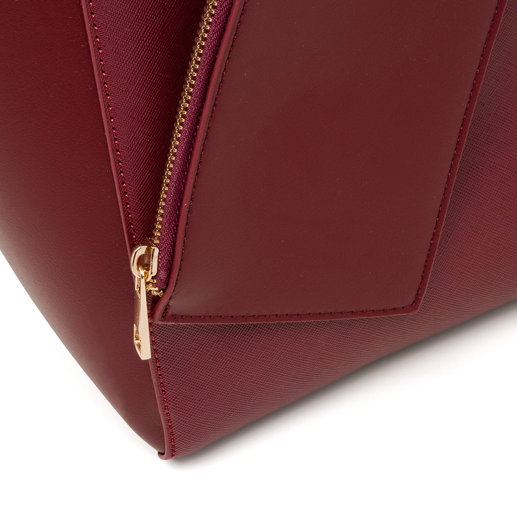 Borsa a spalla da donna bordeaux con portamonete Lora Ferres