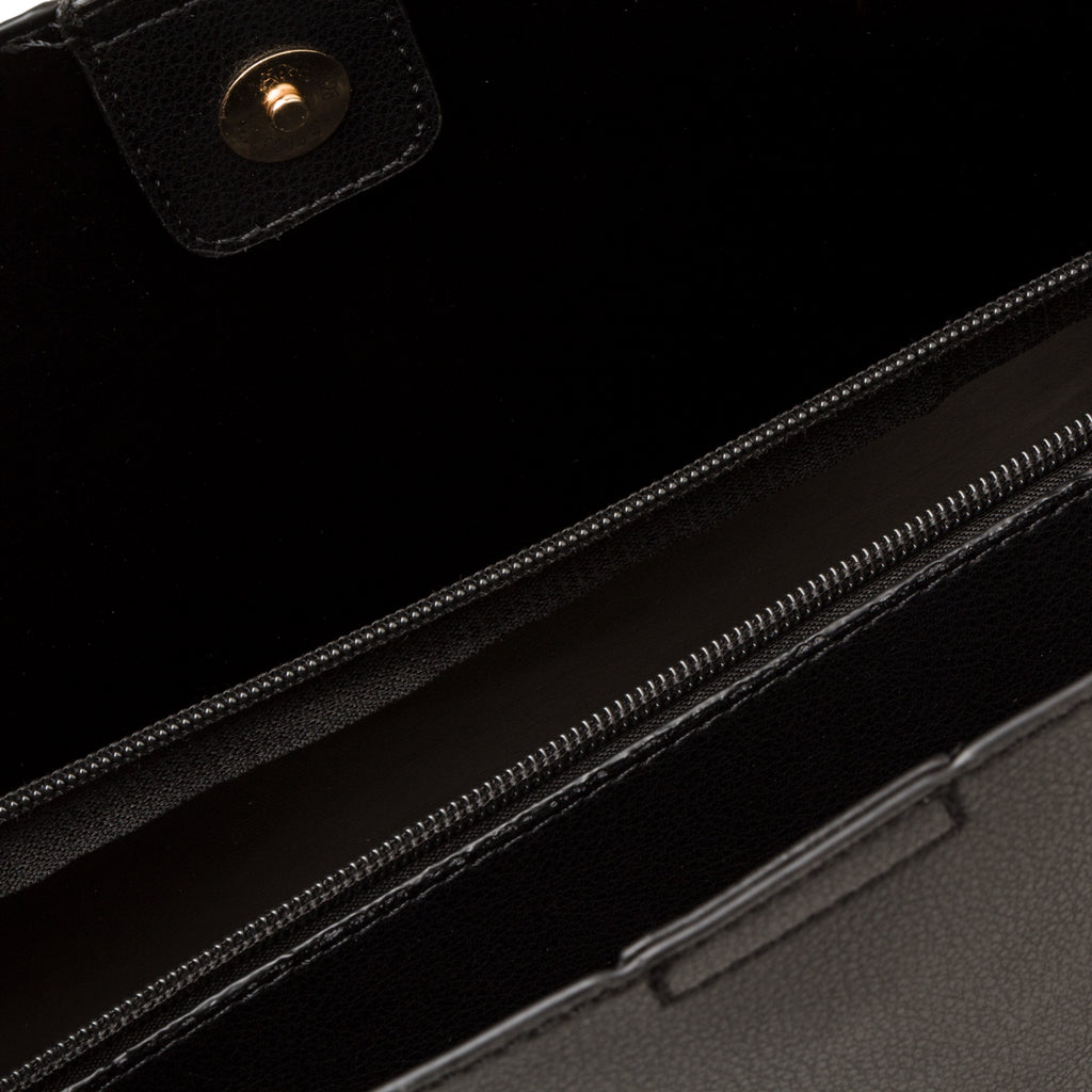 Borsa a spalla da donna nera con manici a catena Lora Ferres