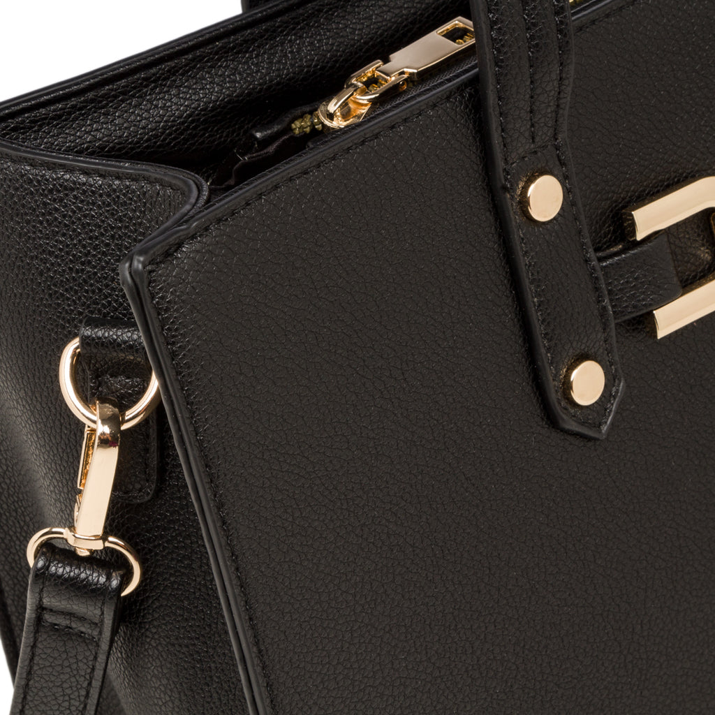 Borsa a spalla nera da donna con morsetto Lora Ferres