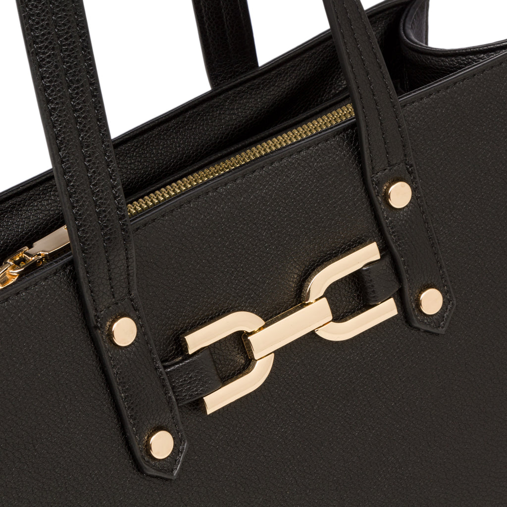 Borsa a spalla nera da donna con morsetto Lora Ferres