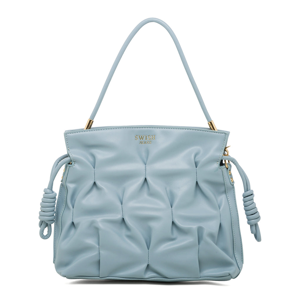 Borsa a spalla azzurra da donna con coulisse Swish Jeans Elidia