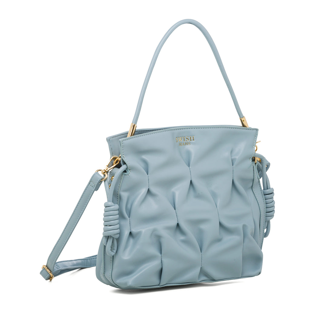 Borsa a spalla azzurra da donna con coulisse Swish Jeans Elidia