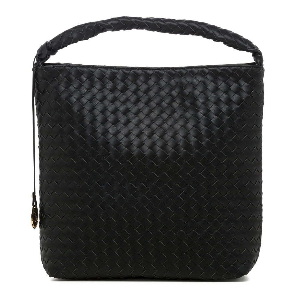 Borsa a spalla nera da donna effetto intrecciato Swish Jeans Cica