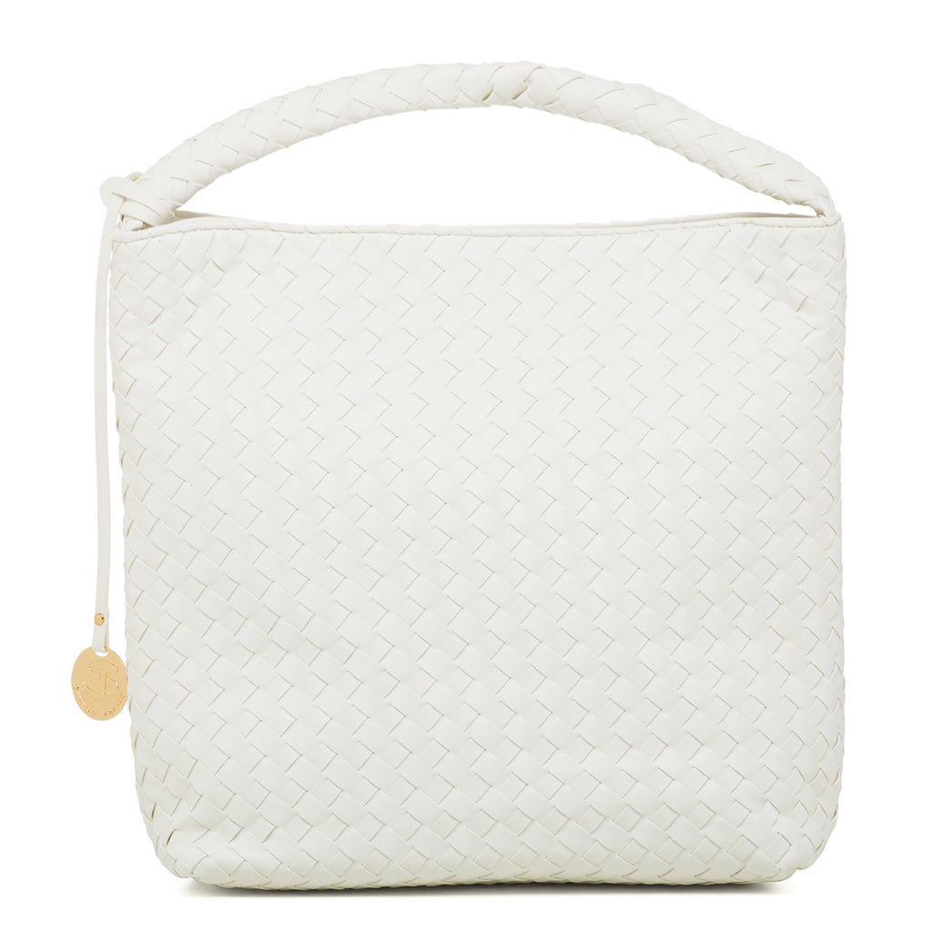 Borsa a spalla bianca da donna effetto intrecciato Swish Jeans Cica