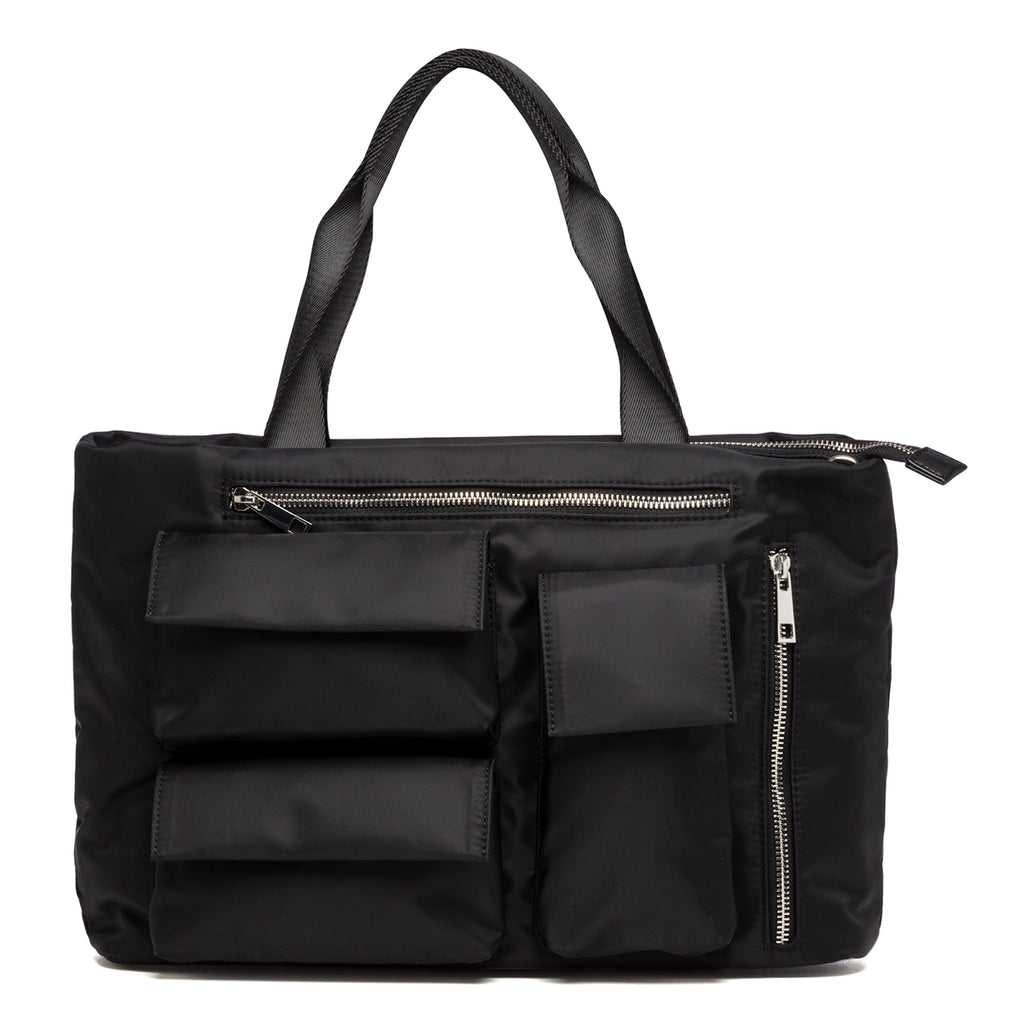 Borsa a mano nera con tasche esterne Lora Ferres