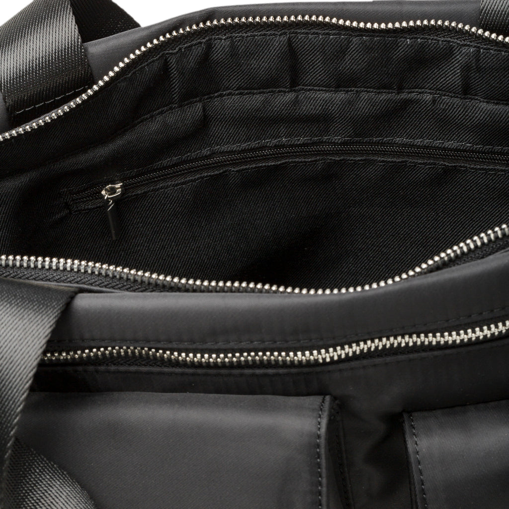 Borsa a mano nera con tasche esterne Lora Ferres