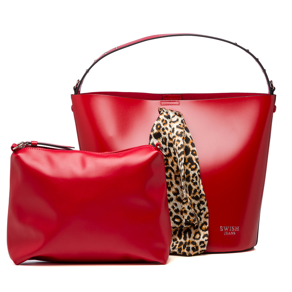 Borsa a mano rossa con foulard Swish Jeans