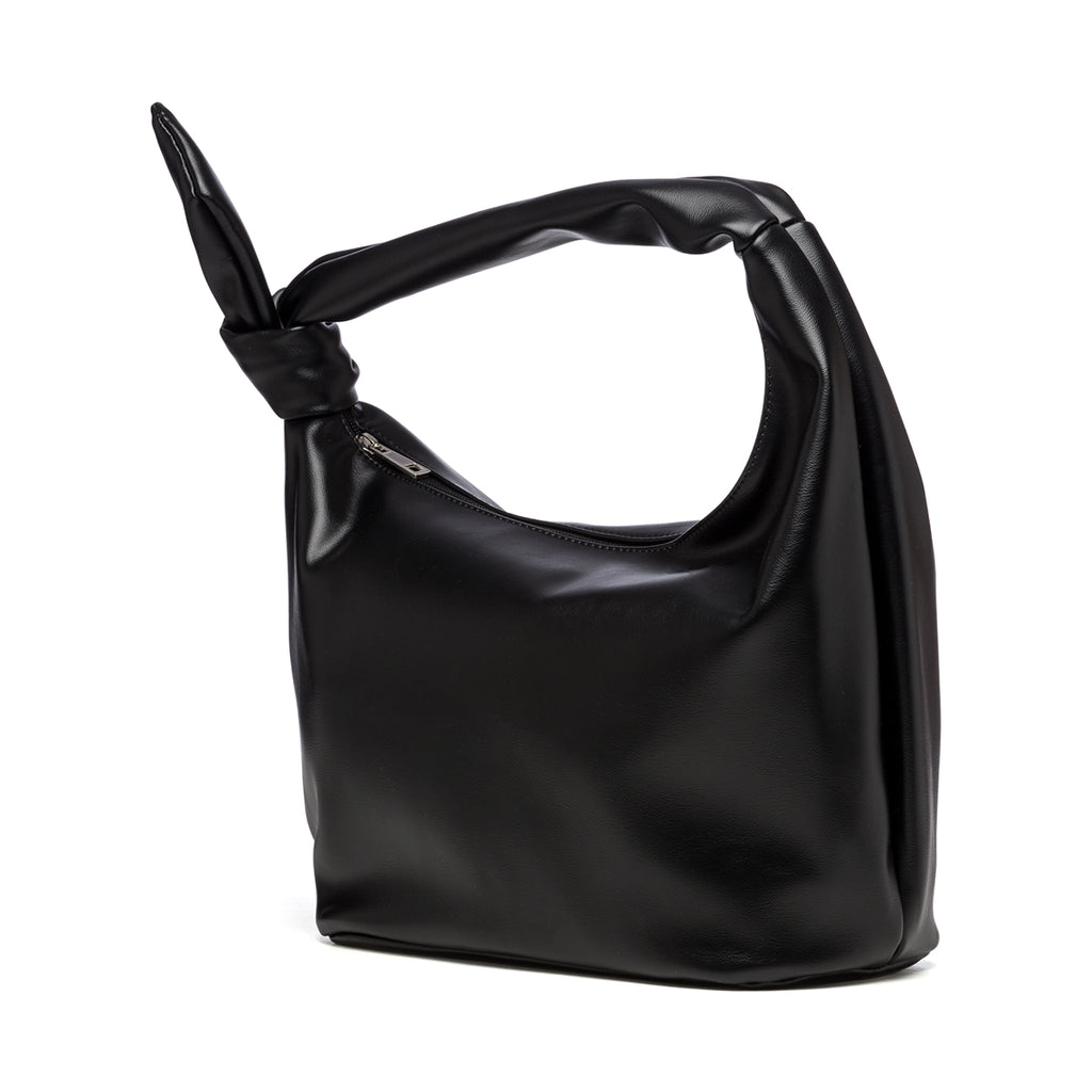 Borsa a mano nera con nodo sul manico Lora Ferres