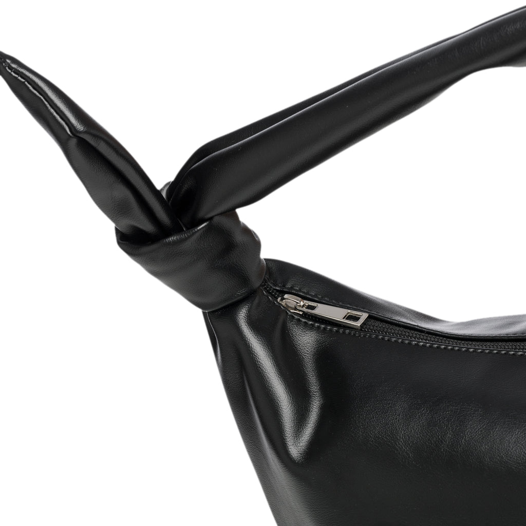 Borsa a mano nera con nodo sul manico Lora Ferres