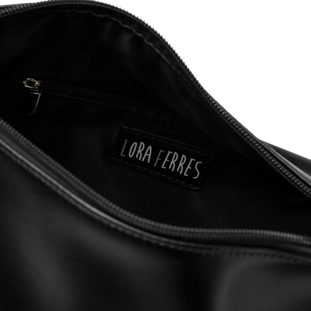 Borsa a mano nera con nodo sul manico Lora Ferres