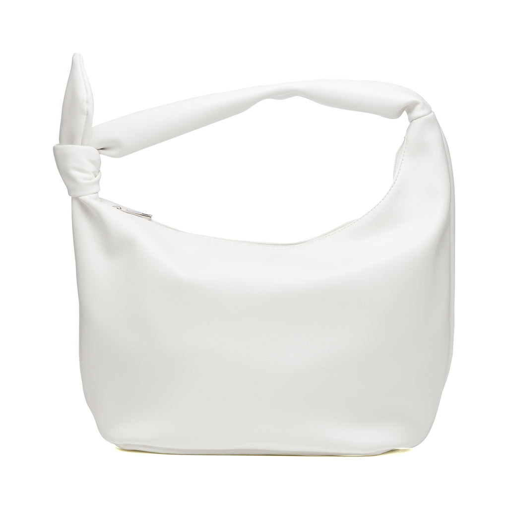 Borsa a mano bianca con nodo sul manico Lora Ferres