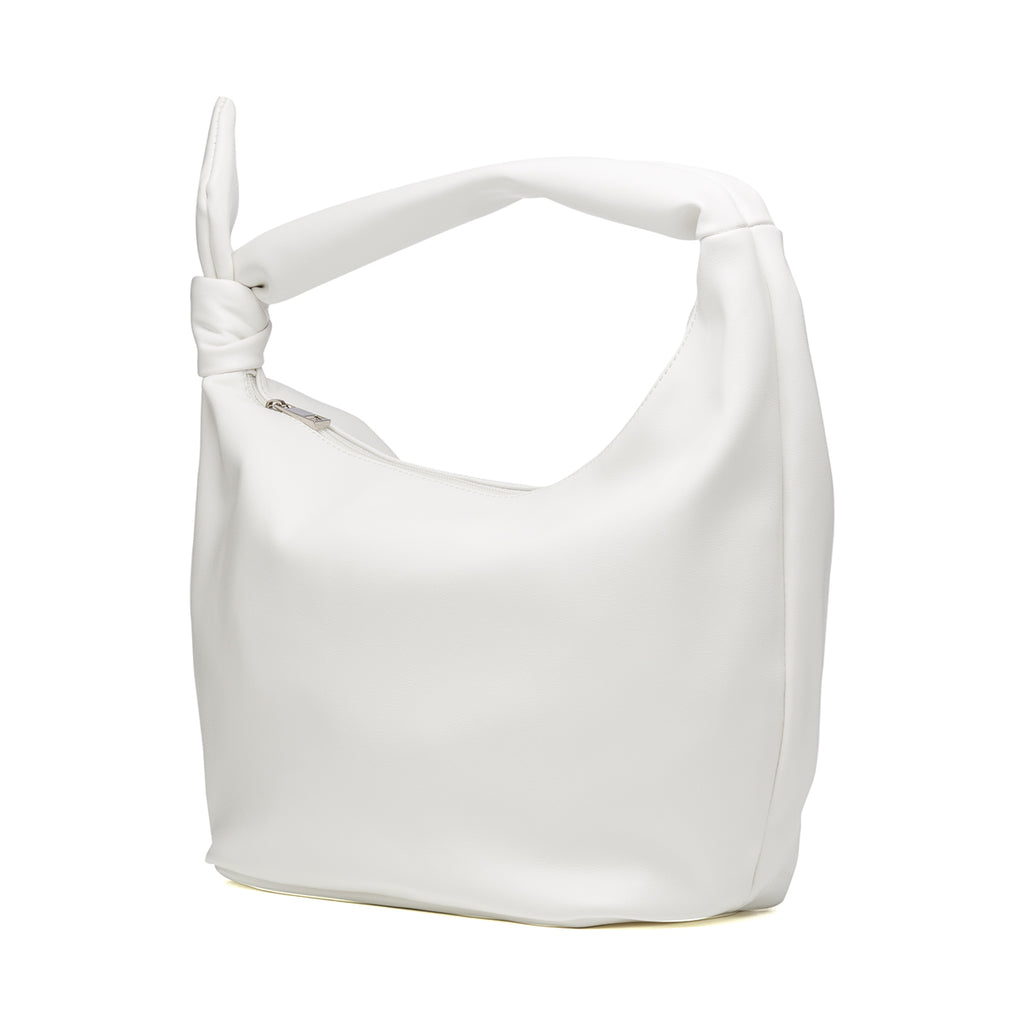 Borsa a mano bianca con nodo sul manico Lora Ferres