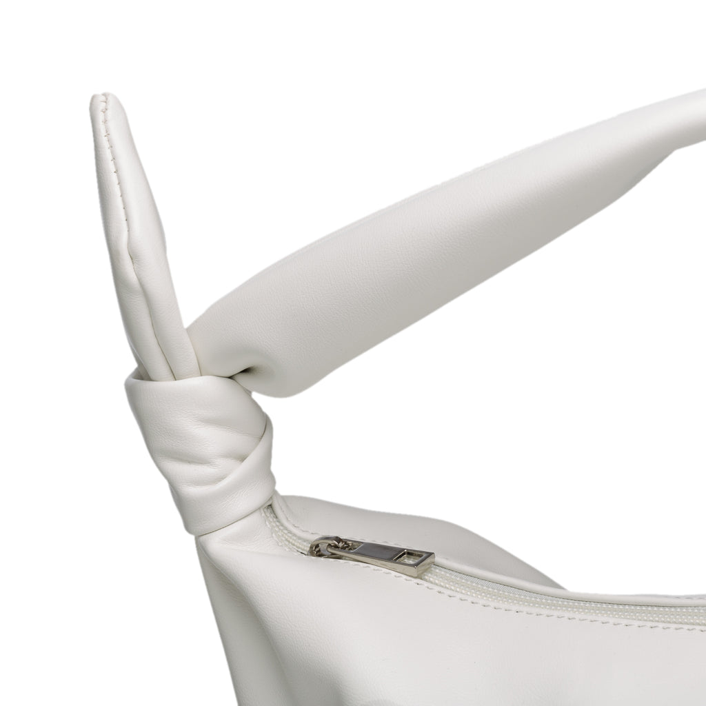 Borsa a mano bianca con nodo sul manico Lora Ferres