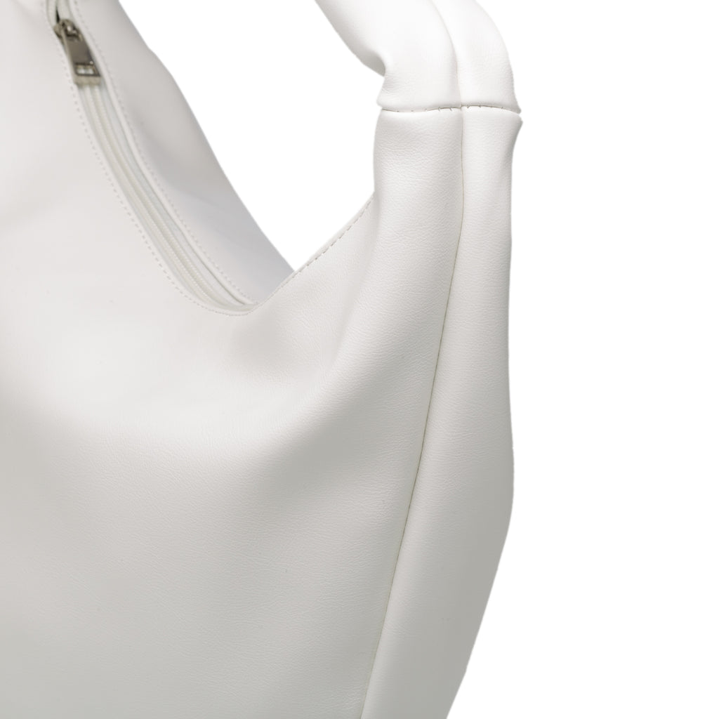 Borsa a mano bianca con nodo sul manico Lora Ferres