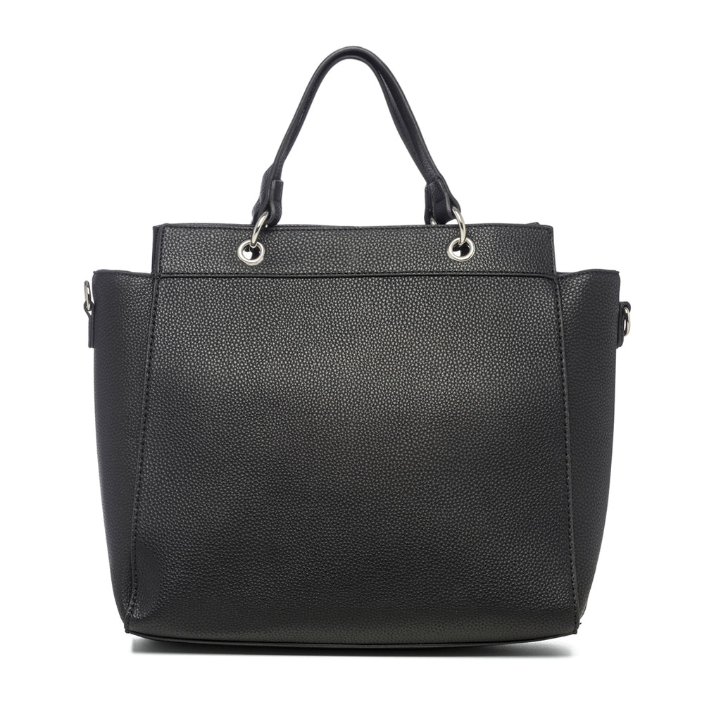 Borsa a mano nera in similpelle martellata Lora Ferres