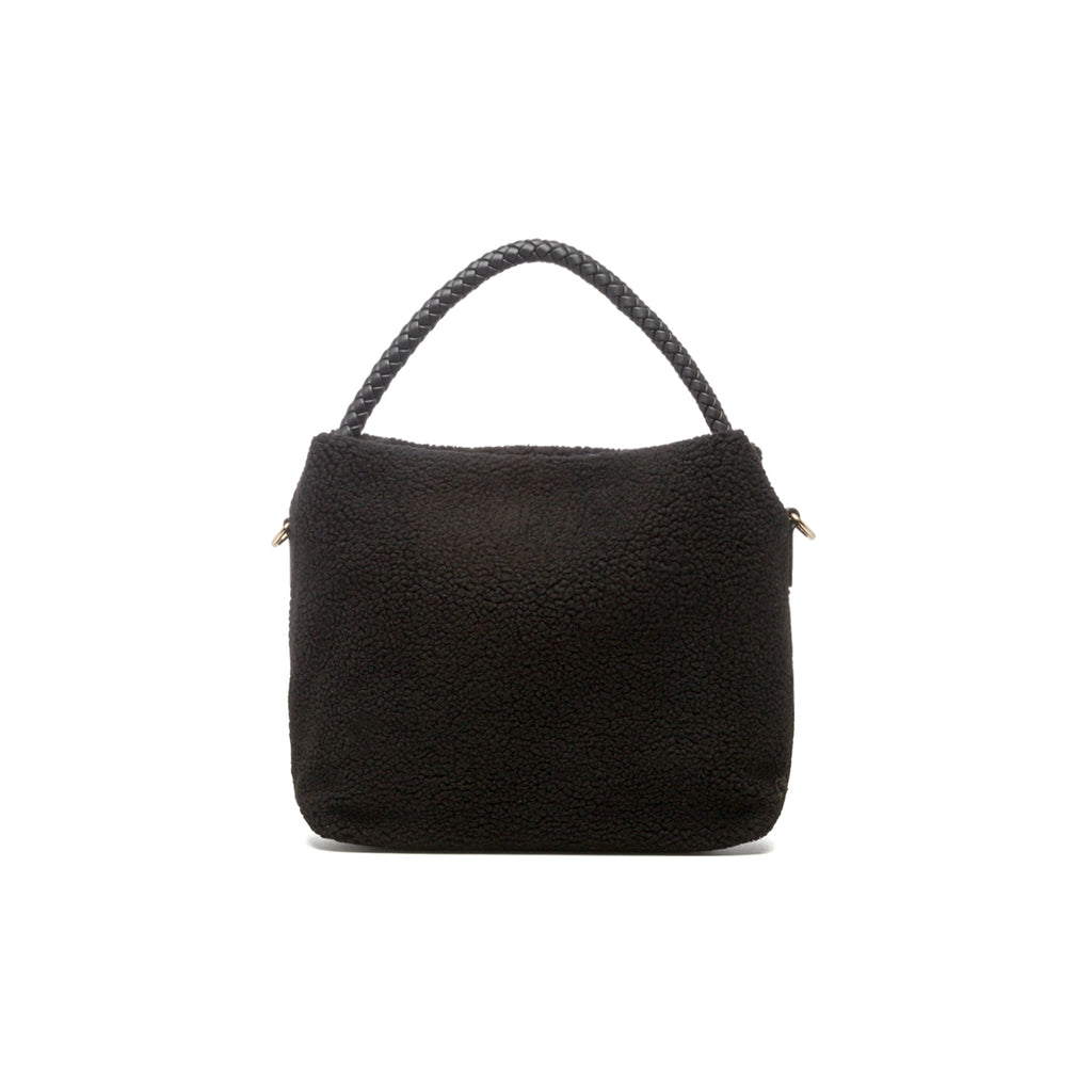 Borsa a mano nera in tessuto Lora Ferres