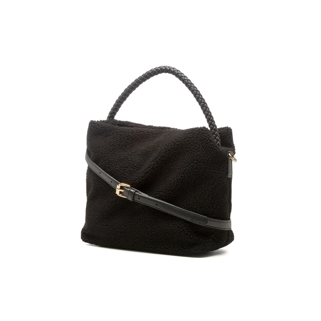 Borsa a mano nera in tessuto Lora Ferres