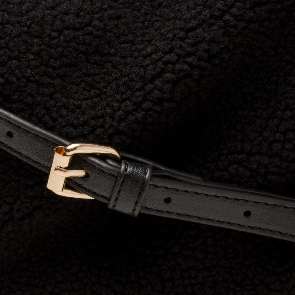 Borsa a mano nera in tessuto Lora Ferres