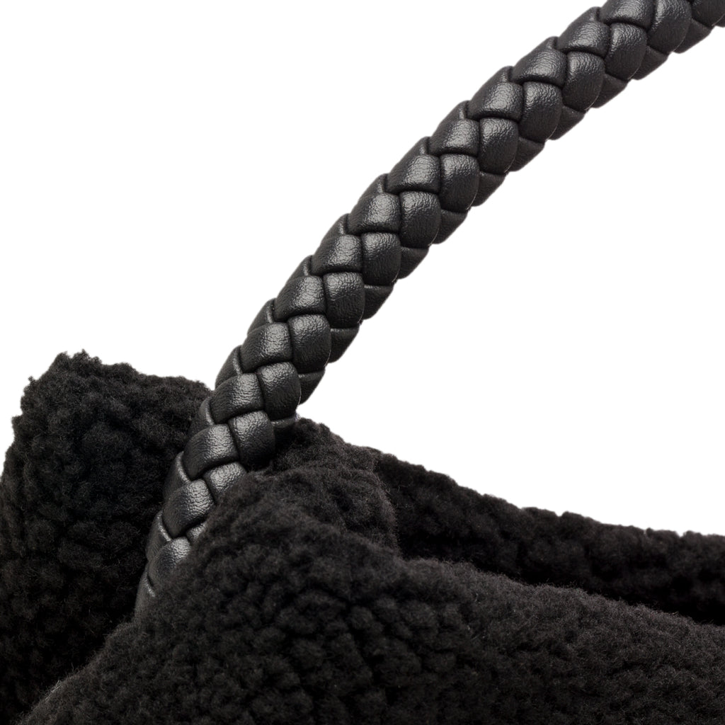 Borsa a mano nera in tessuto Lora Ferres