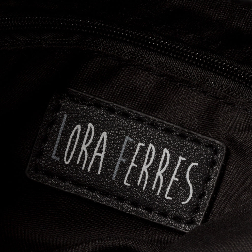 Borsa a mano nera in tessuto Lora Ferres