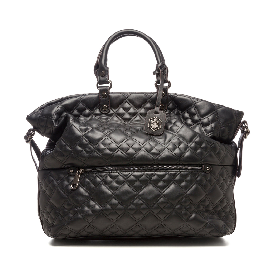 Borsa a mano nera effetto trapuntato Lumberjack Harley