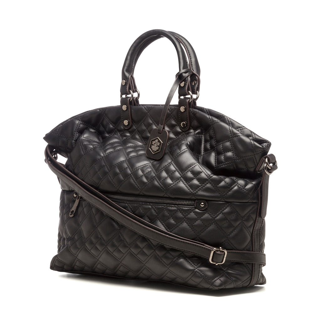 Borsa a mano nera effetto trapuntato Lumberjack Harley