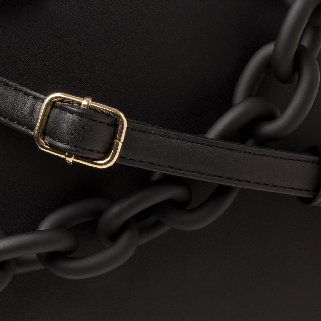 Borsa a mano nera con maxi-catena Swish Jeans