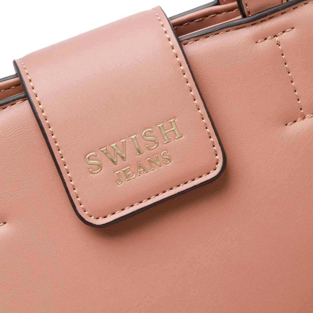 Borsa a mano color cuoio con maxi-catena Swish Jeans