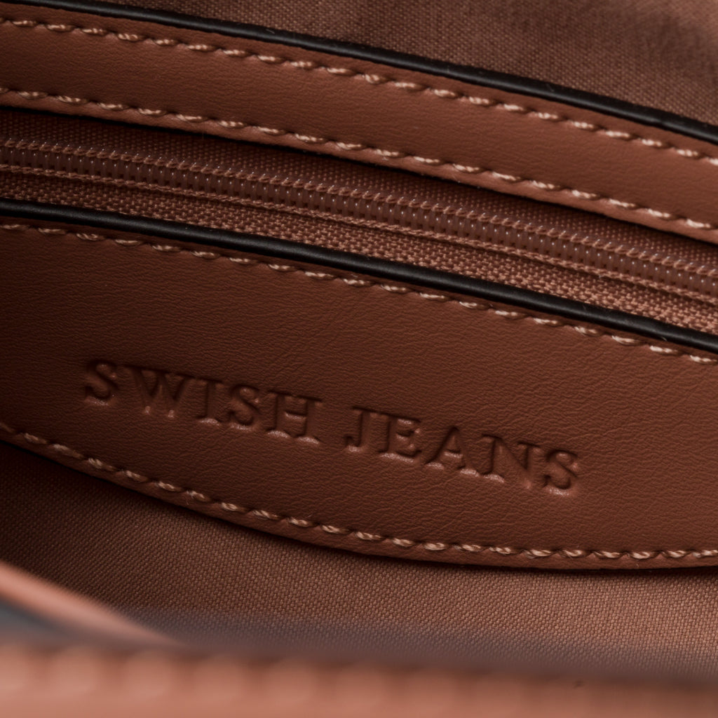 Borsa a mano color cuoio con maxi-catena Swish Jeans