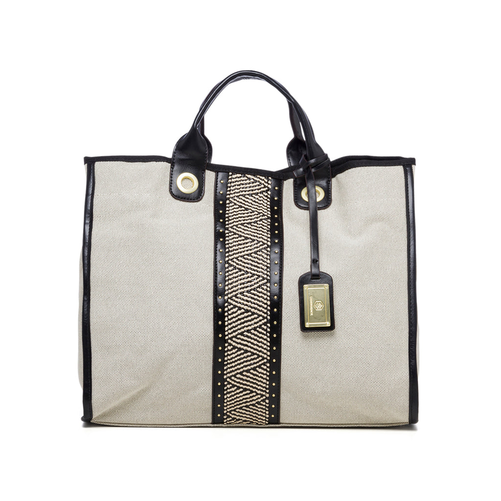 Borsa a mano nera con dettaglio intrecciato Lumberjack Manila